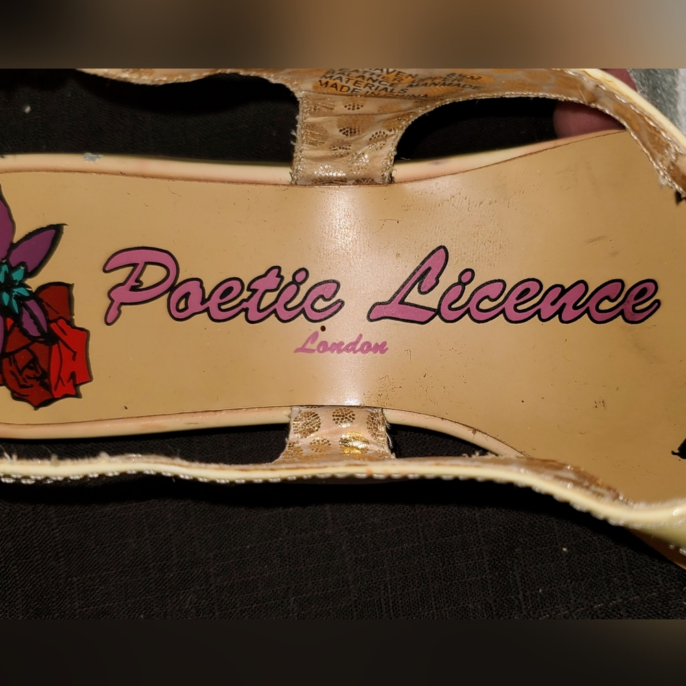 Poetic License "My Haven" Nude Beige Flower Leather Slingback Sandals Flat Shoes - Picture 7 of 15